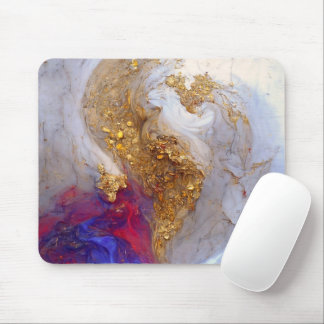 White Marble Swirl with Liquid Gold Muismat