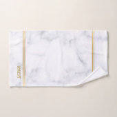 White marble texture with gold stripes bad handdoek (Handdoek)