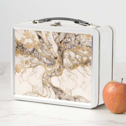 White Marble Tree of Life Abstract (In situ)