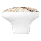 White Marble Tree of Life Abstract Keramische Knop (Zijkant)