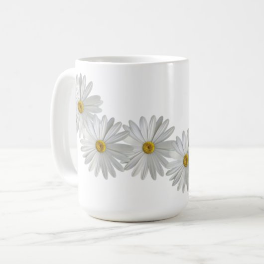 White Marguerite Daisy Flowers Koffiemok (Voorkant links)