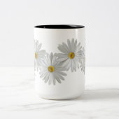 White Marguerite Daisy Flowers Tweekleurige Koffiemok (Center)