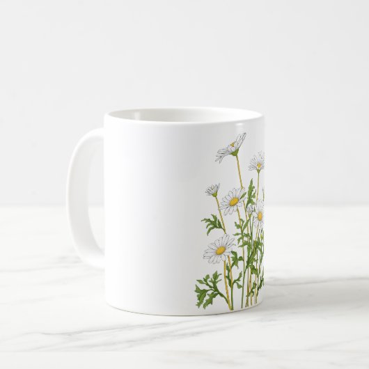 White Marguerite Daisy Koffiemok (Voorkant links)