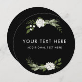 White Mariage Sprigs Invitation ronde (Devant / Derrière)