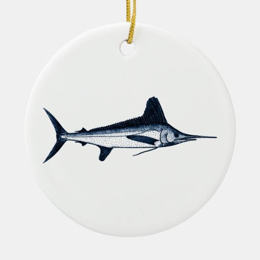 White Marlin Logo Keramisch Ornament (Voorkant)