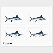 White Marlin Logo Rechthoekige Sticker (Vel)