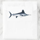 White Marlin Logo Rechthoekige Sticker (Tas)