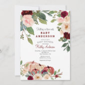 White Marsala Citrouille Baby shower Invitation (Devant)