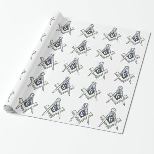 White Masonic Wrapping Paper Cadeaupapier