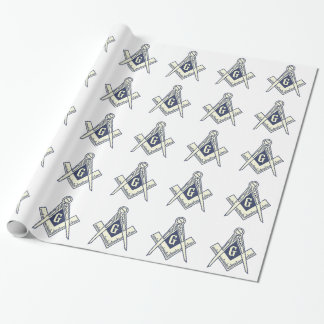 White Masonic Wrapping Paper Cadeaupapier