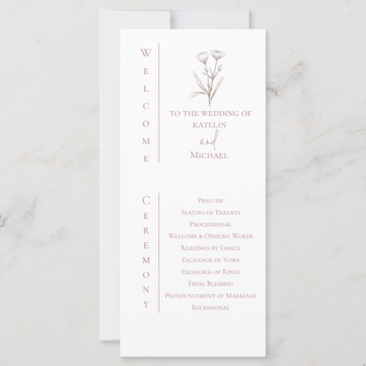 White & Mauve huwelijksceremonie (Voorkant)