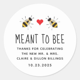 White Meant to Bee Honey Wedding Favoriete Label