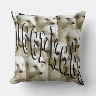 White Meerkat Army Logo, Large Throw Cushion. Kussen