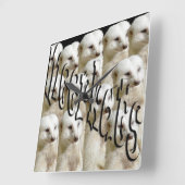 White Meerkat Army Vierkante Klok (Hoek)