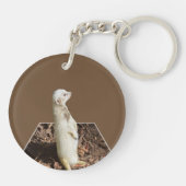 White Meerkat on Guard Duty Sleutelhanger (Achterkant)