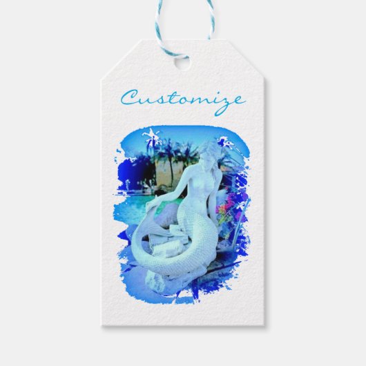 White Mermaid Sitting Thunder_Cove Cadeaulabel (Voorkant)