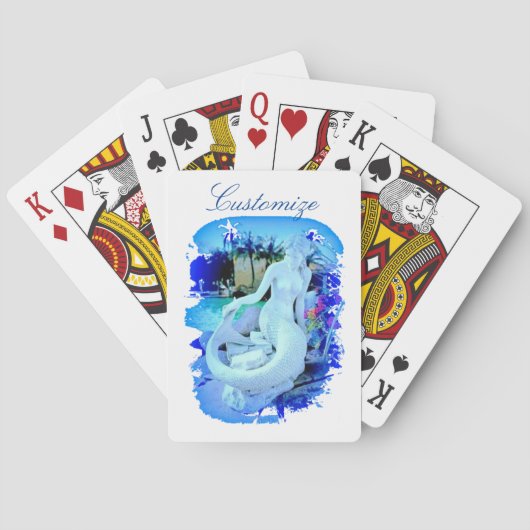 White Mermaid Sitting Thunder_Cove Pokerkaarten (Achterkant)