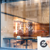 White Merry kerst Raamsticker (Cafe Raam)
