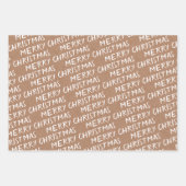 White "Merry Kerstmis" Kraft paper en Stripes (Voorkant 2)