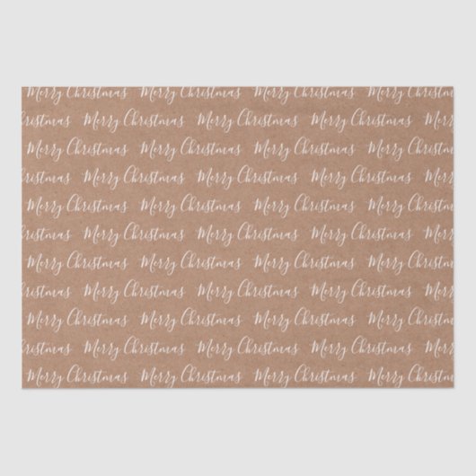 White "Merry Kerstmis" Kraft paper Tissuepapier (Voorkant)