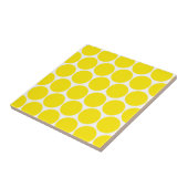White met gele pokadots Pattern Trivet Tegeltje (Zijkant)