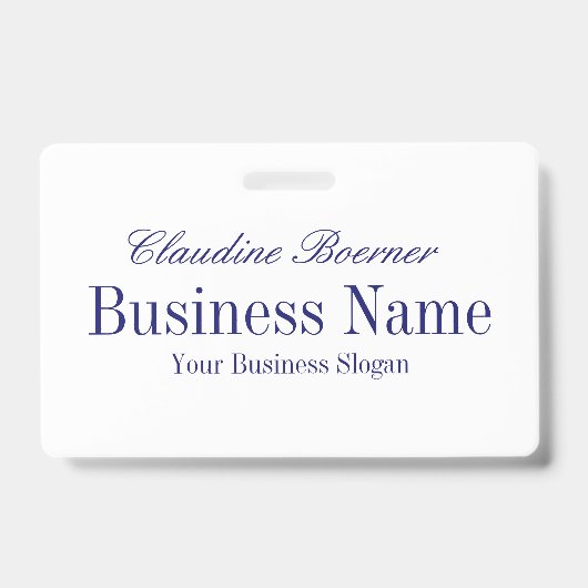 White met Midnight Blue-tekst - Beide zijden Badge (Voorkant)