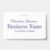 White met Midnight Blue-tekst - Beide zijden Badge (Achterkant)