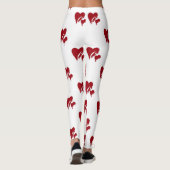 White met Red Hearts-Leggings Leggings (Achterkant)