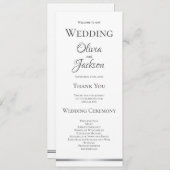 White met Silver Grey Wedding Programma (Voorkant / Achterkant)