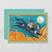 WHITE MICE & BLACK CAT OP HALLOWEEN SCAVENGER HUNT BRIEFKAART (Voorkant / Achterkant)