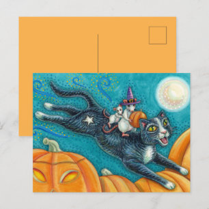 WHITE MICE & BLACK CAT OP HALLOWEEN SCAVENGER HUNT BRIEFKAART