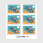 WHITE MICE & BLACK CAT OP HALLOWEEN SCAVENGER HUNT STICKER (Vel)