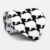 White Mini Pig Stropdas (Opgerold)