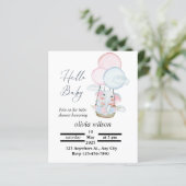 White Minimal Animal Baby shower Free Invitation (Staand voorkant)