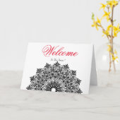 White Minimal Lotus Welcome Wishing Kaart (Gele Bloem)