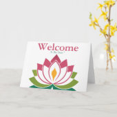 White Minimal Lotus Welcome Wishing Kaart (Gele Bloem)