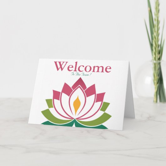 White Minimal Lotus Welcome Wishing Kaart (Voorkant)