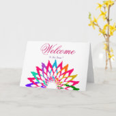 White Minimal Lotus Welcome Wishing Kaart (Gele Bloem)