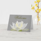 White Minimal Lotus Welcome Wishing Kaart (Gele Bloem)