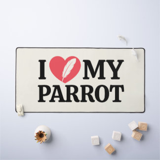 White Minimal Personalized Parrot Lover Typography Bureaumat