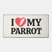 White Minimal Personalized Parrot Lover Typography Bureaumat (Voorkant)