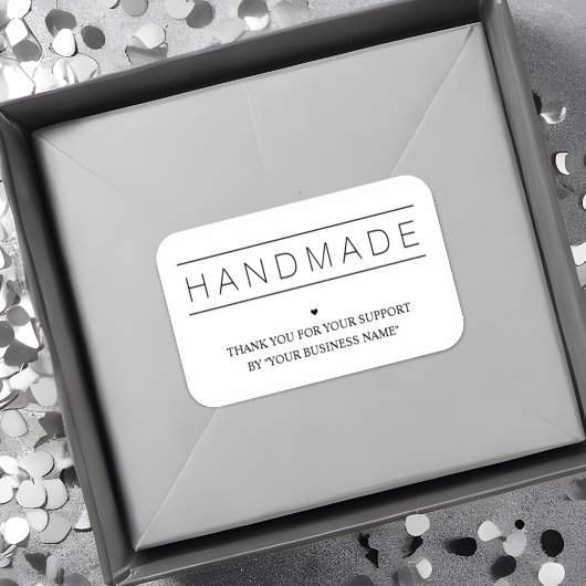 White Minimalist Handmade Artisan Gratitude Sticker