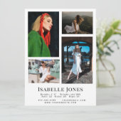 White Minimalist Model Actor 4 Photo Comp Kaart (Staand voorkant)