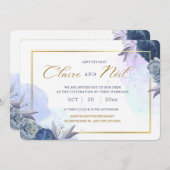 White minimalist Save the Date Invitation (Voorkant / Achterkant)