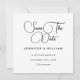 White minimalist Simple Elegant Modern Save The Date