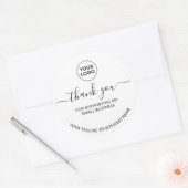 White Minimalist Thank You Logo  Round Sticker (Envelop)