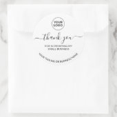 White Minimalist Thank You Logo  Round Sticker (Tas)