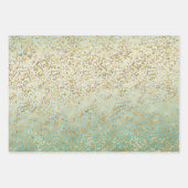 White Mint Gold Glitz Sparkle Stripes Leopard      Inpakpapier Vel (Voorkant 2)