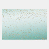 White Mint Gold Glitz Sparkle Stripes Leopard      Inpakpapier Vel (Voorkant)