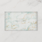 White Mint Green Gold Grey Marble Vip Visitekaartje (Voorkant)
